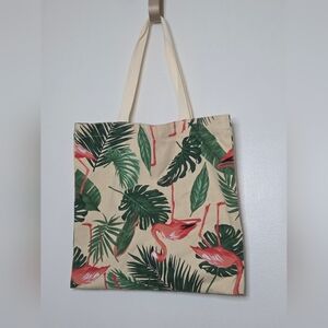 Old Navy Tropical Flamingo Canvas Tote Bag